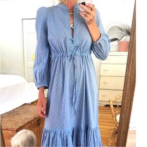 Emerson Fry light blue Swiss dot dress